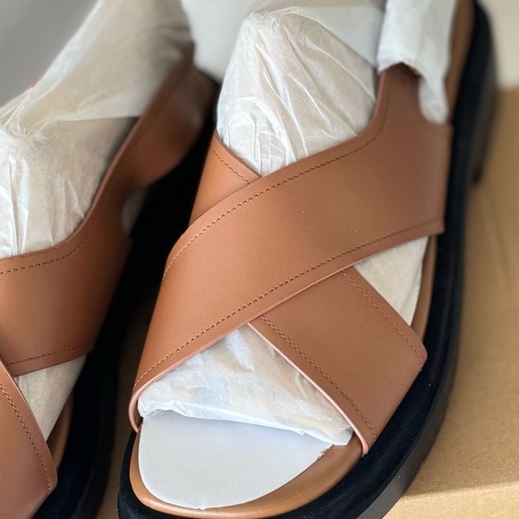 Helena Leather Crisscross Slingback Sandals - Picture 3 of 10